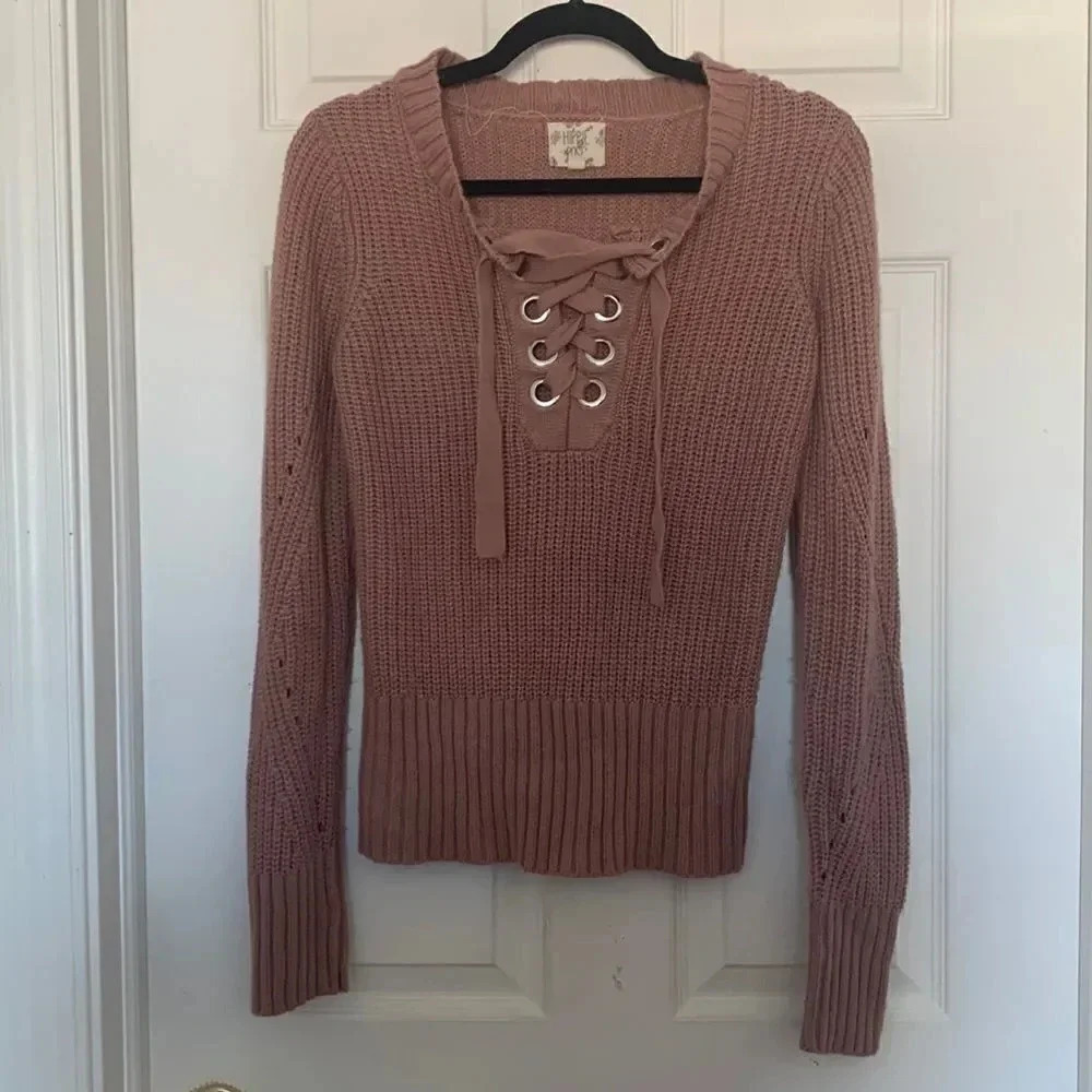 Hippie Rose Tie Front sweater